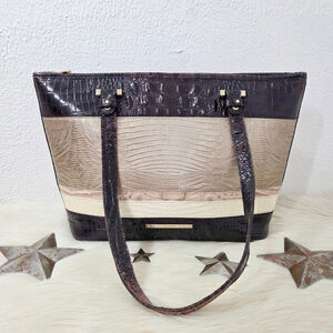 Brahmin Medium Asher Tote bag Sterling Kapoor tricolor Crocodile Lizard Leather